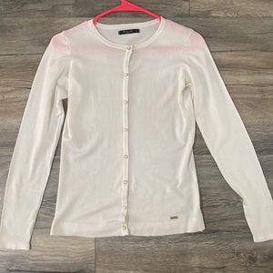 White Women's Button-Front Sweater Cardigan - Brand: BCBG